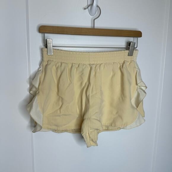 Stella McCartney Ruffle Trim High Rise Shorts Lemon Cream Size - Picture 3 of 7